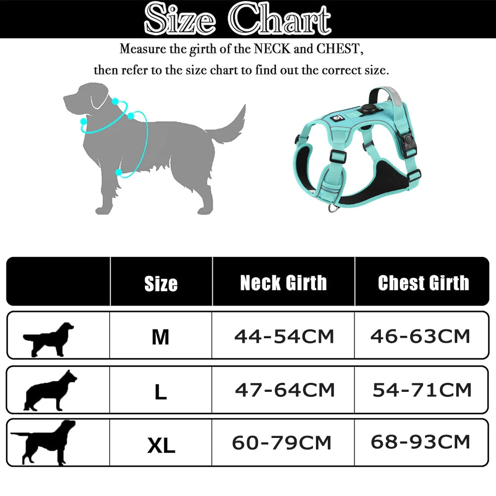 PawVault Pro Dog Harness with AirTag Holder — No Pull, Reflective & Escape Proof