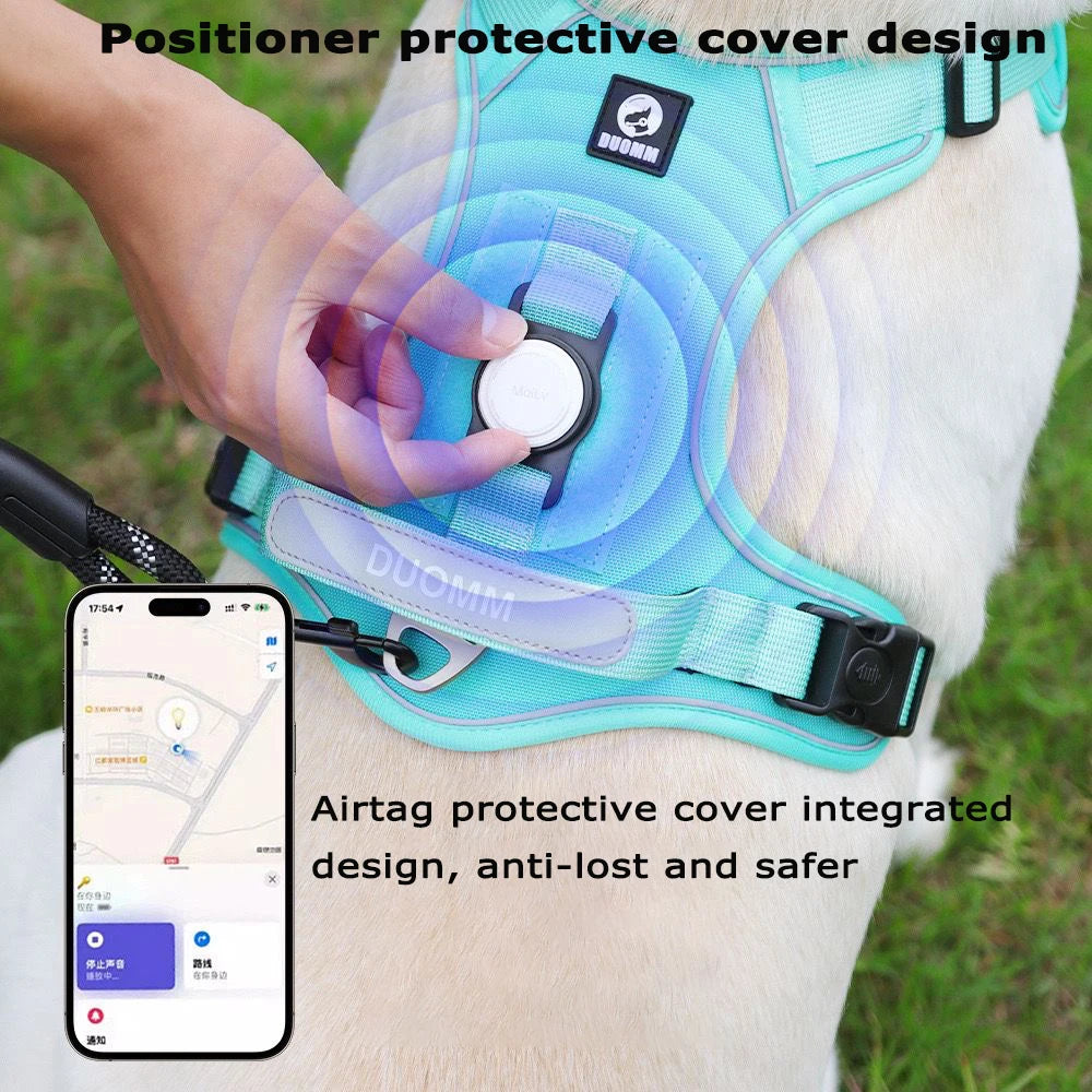 PawVault Pro Dog Harness with AirTag Holder — No Pull, Reflective & Escape Proof