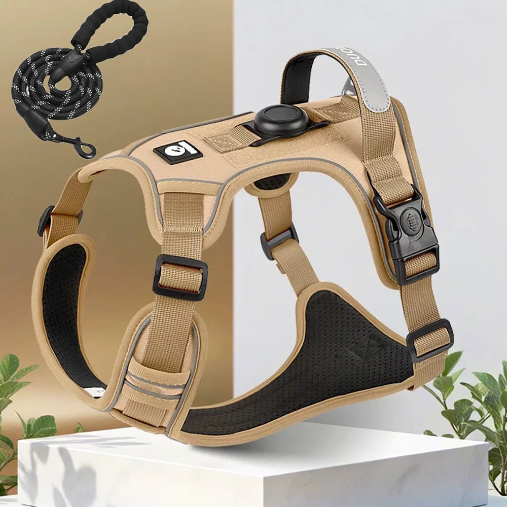 PawVault Pro Dog Harness with AirTag Holder — No Pull, Reflective & Escape Proof
